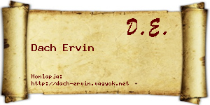 Dach Ervin névjegykártya