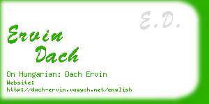 ervin dach business card